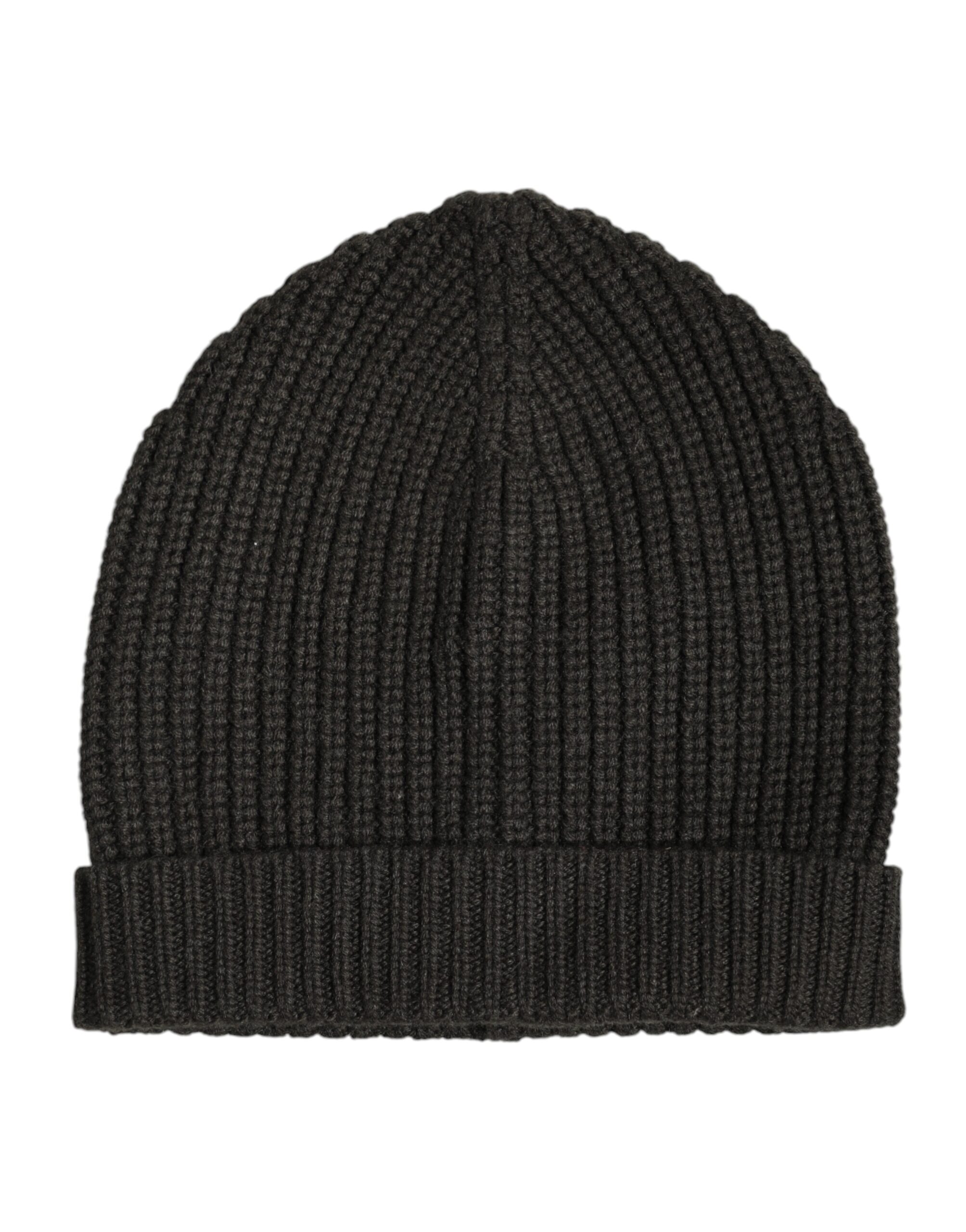 Dark Gray Cashmere Knit Winter Beanie Hat