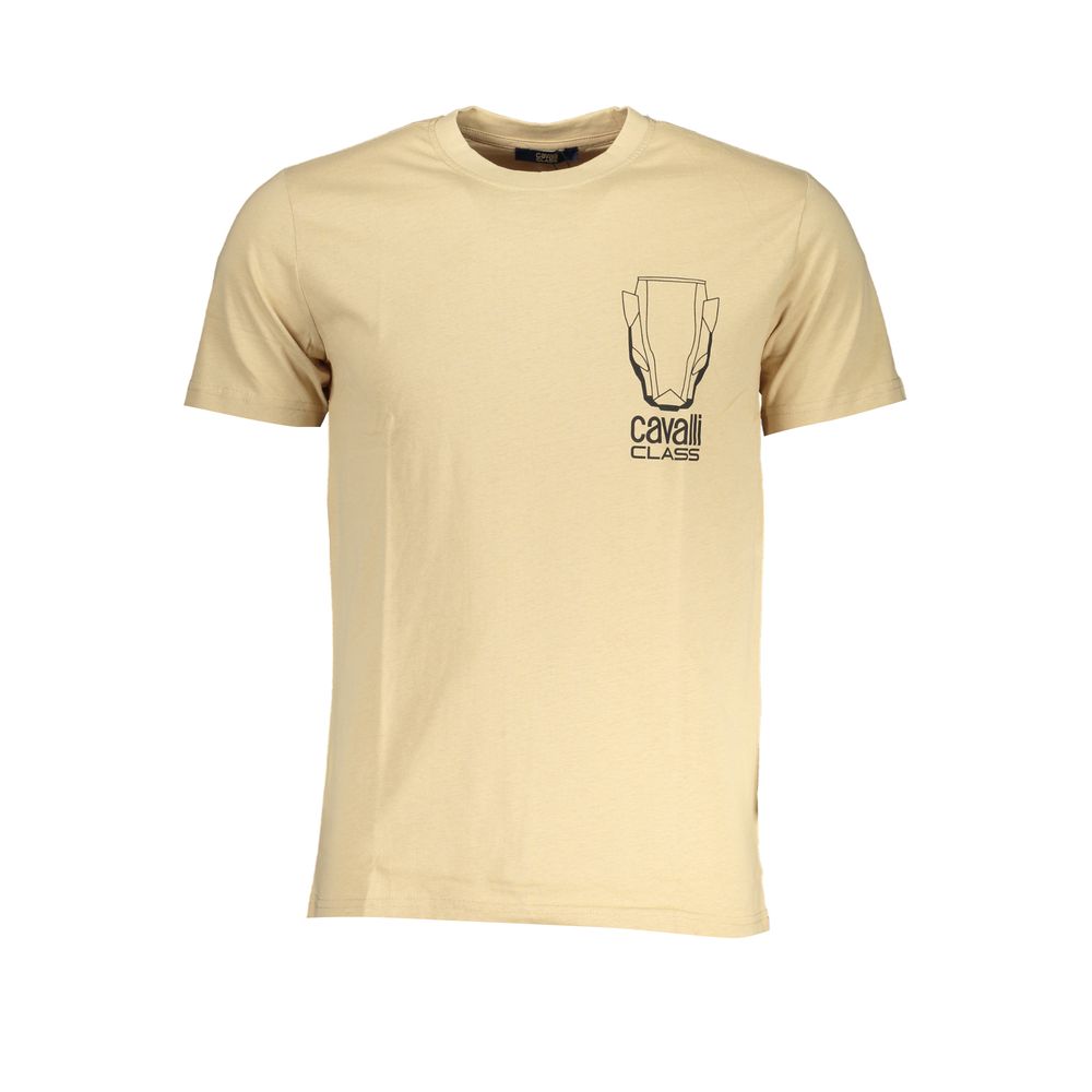 Beige Cotton Men T-Shirt