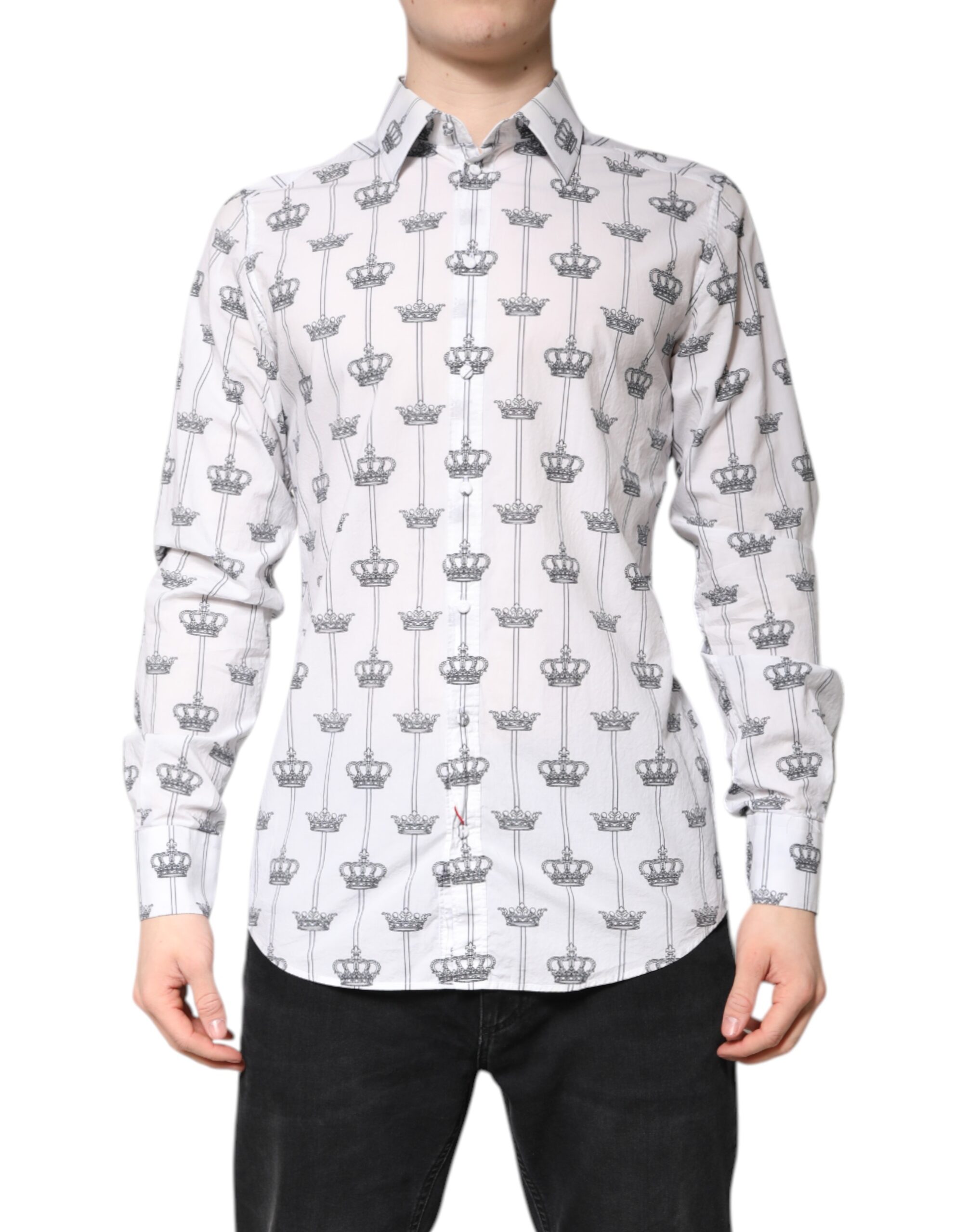 White Crown Cotton GOLD Formal Dress Shirt