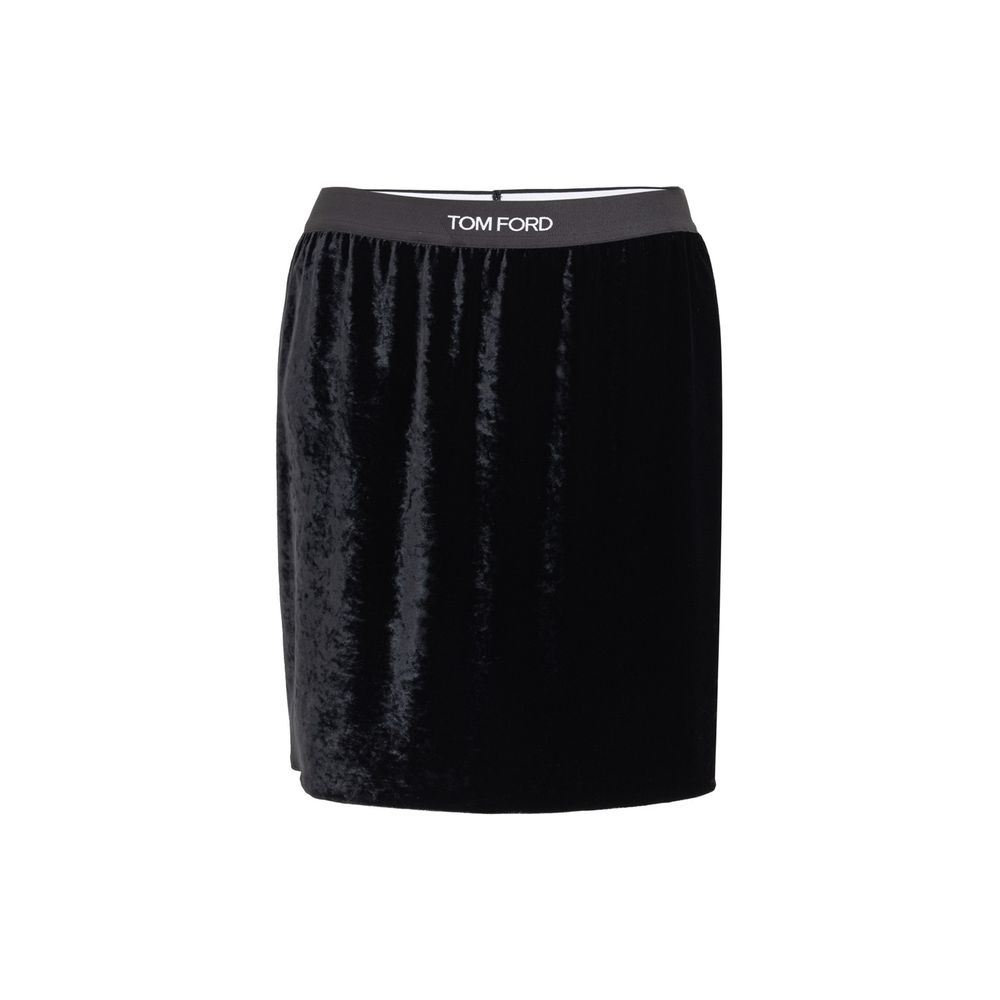 Black Viscose Mini Skirt