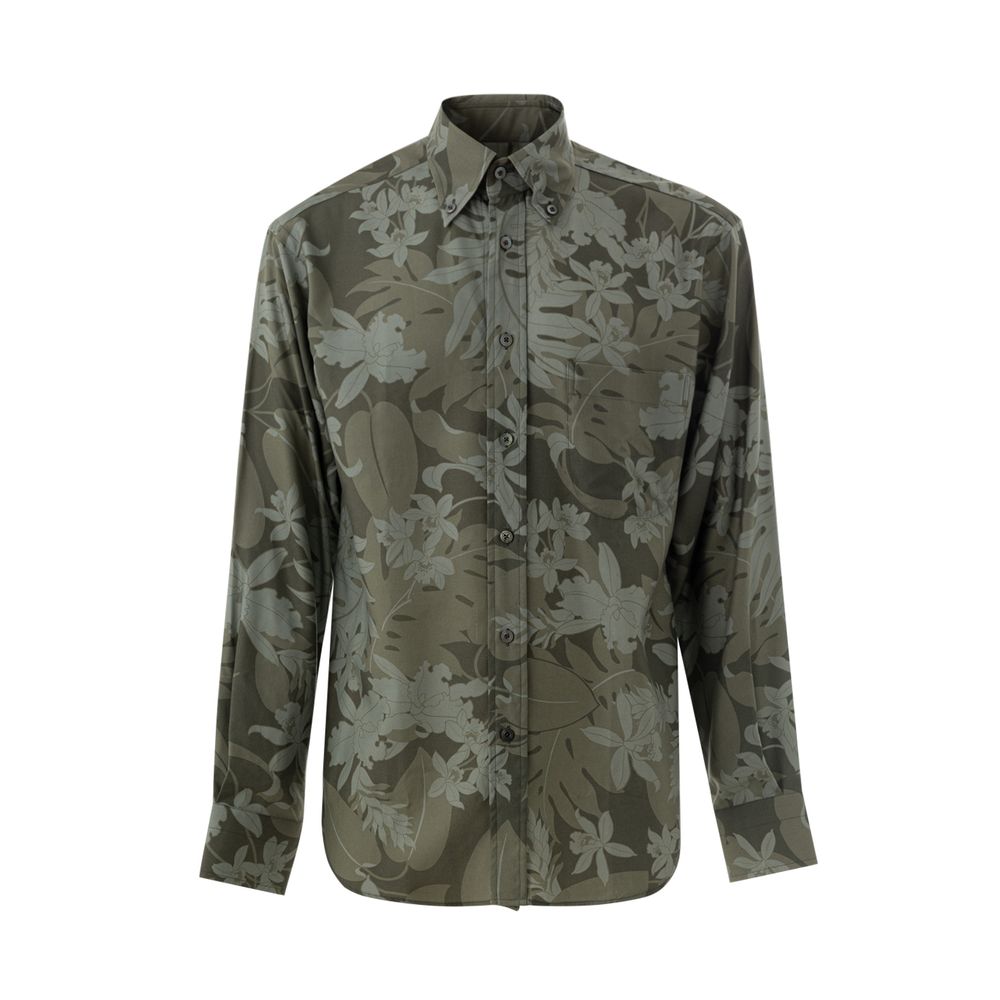 Green Lyocell Pattern Shirt