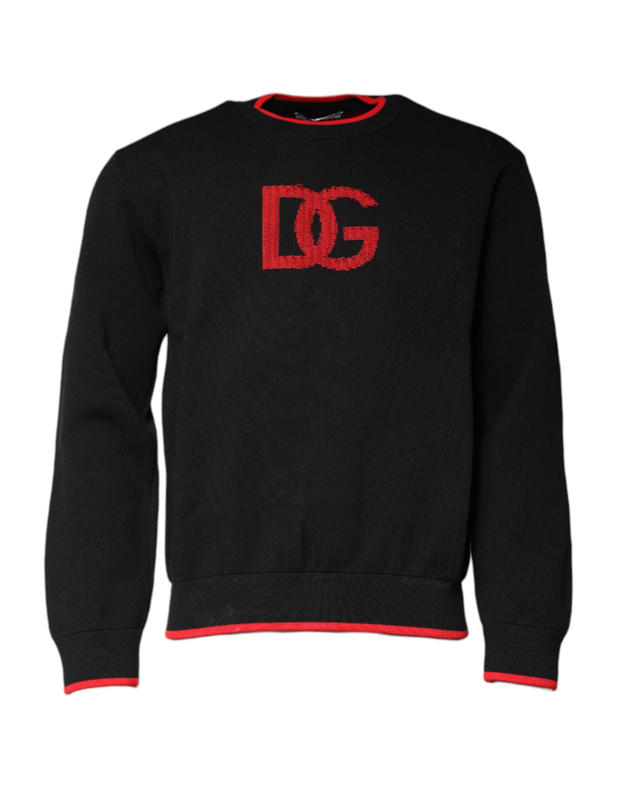 Black Nylon DGLogo Knit Men Pullover Sweater