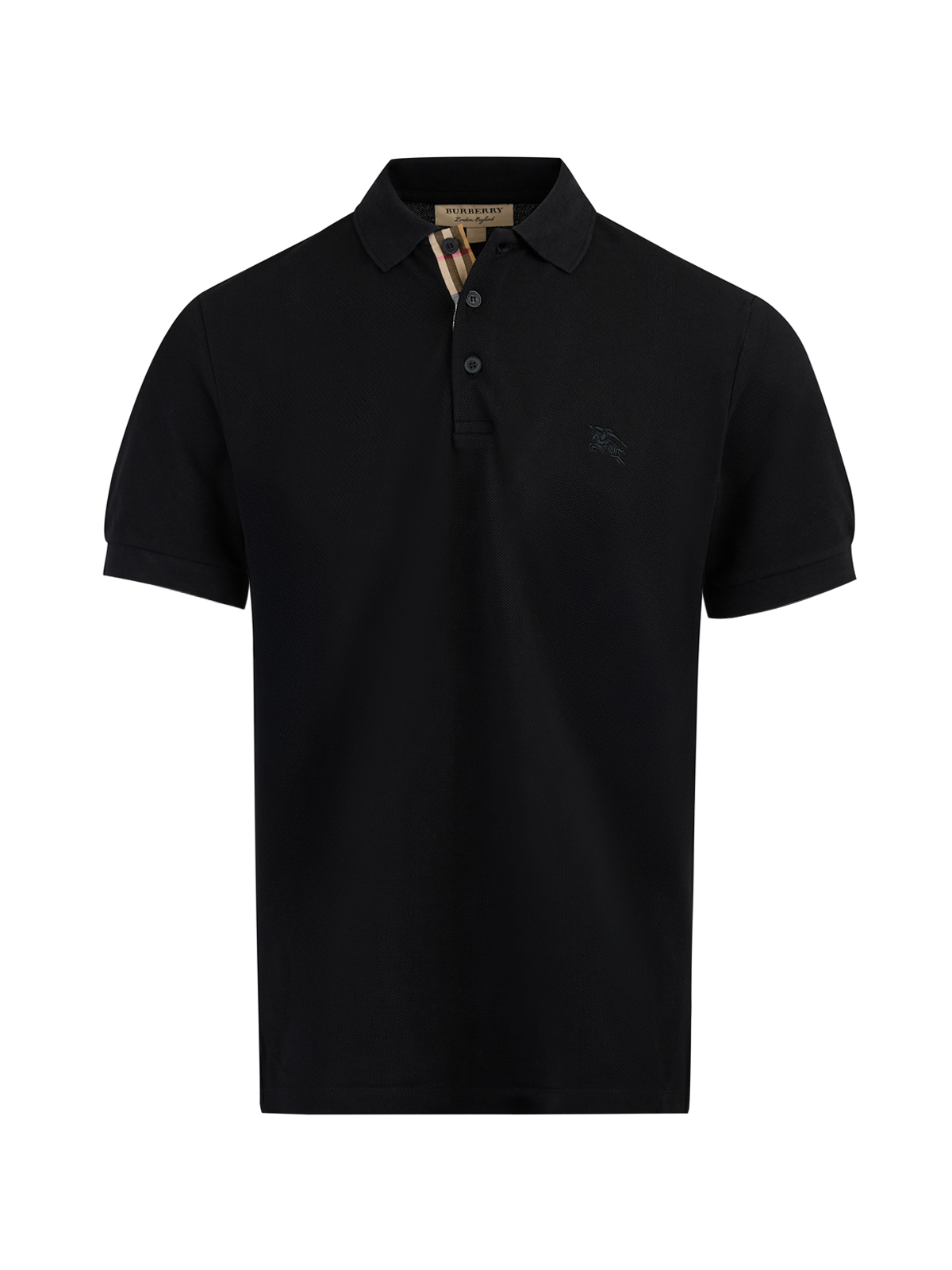 Black Cotton Collared Polo Shirt