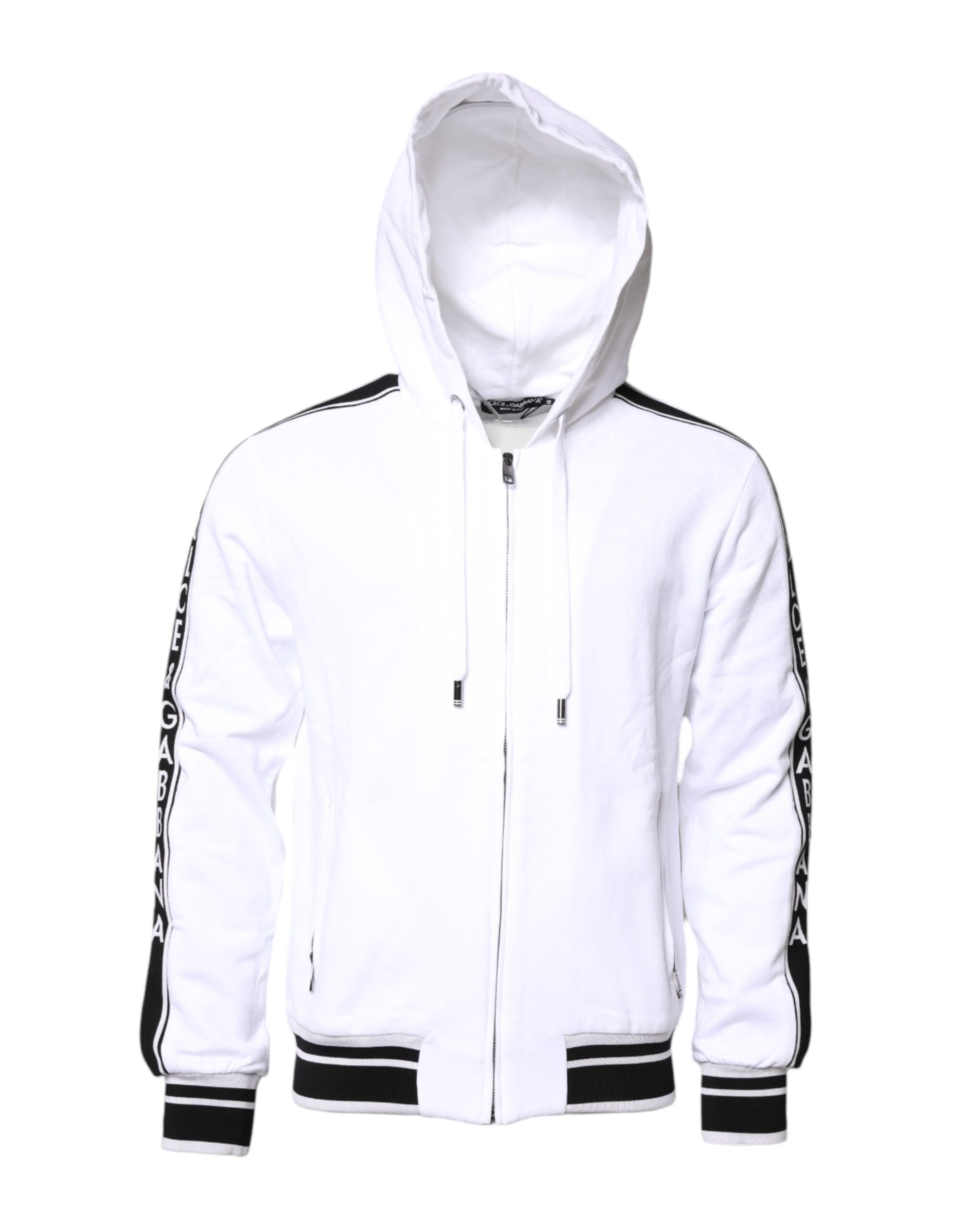White Cotton Logo Hooded Sweatshirt Sweater