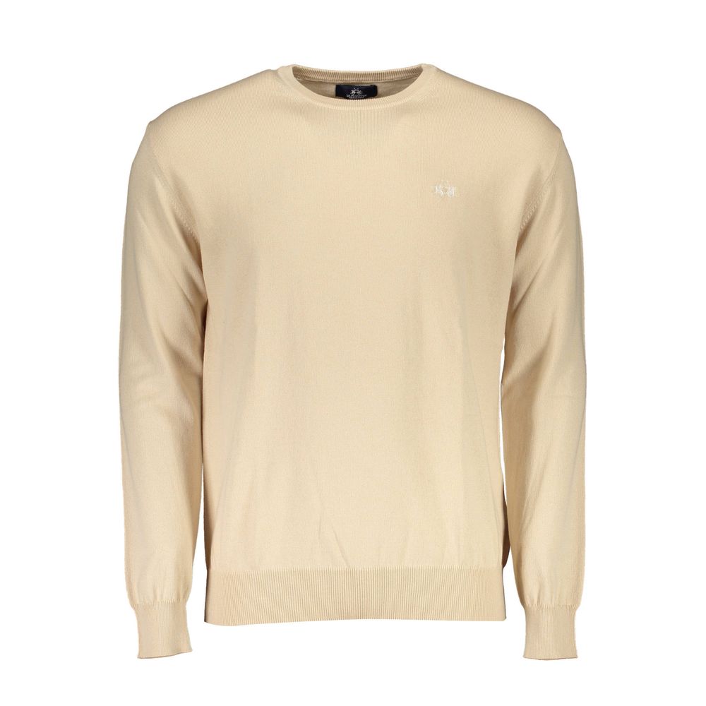 Beige Cotton Men Sweater