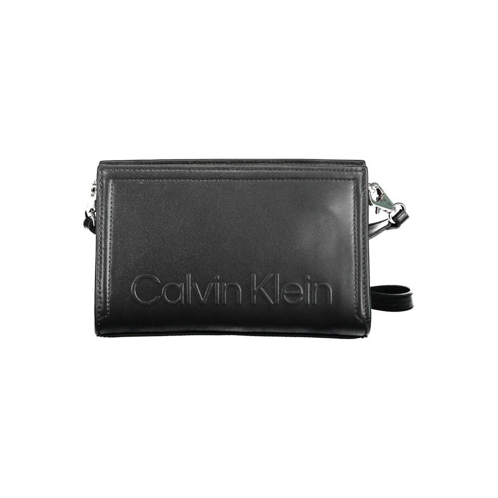 Black Polyester Women Handbag