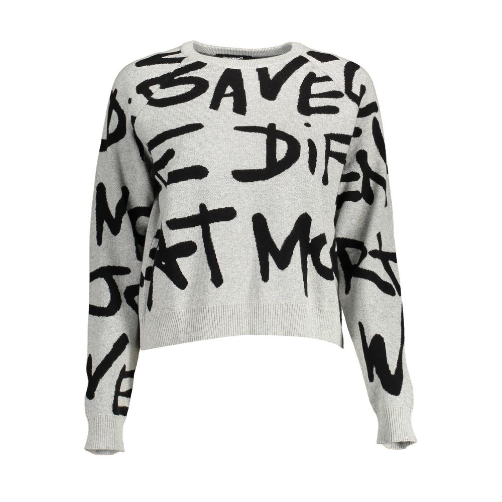 Gray Cotton Women Sweater