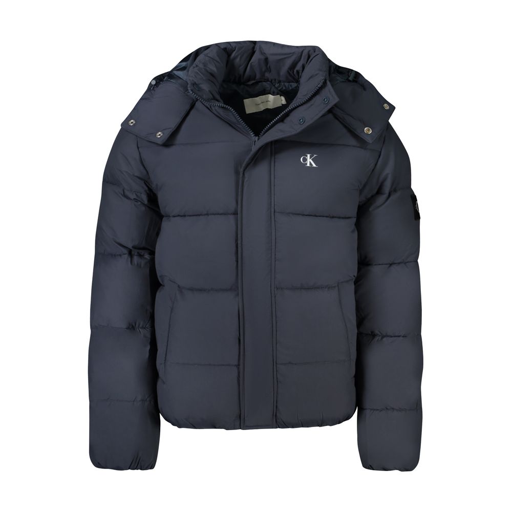 Blue Polyamide Men Jacket