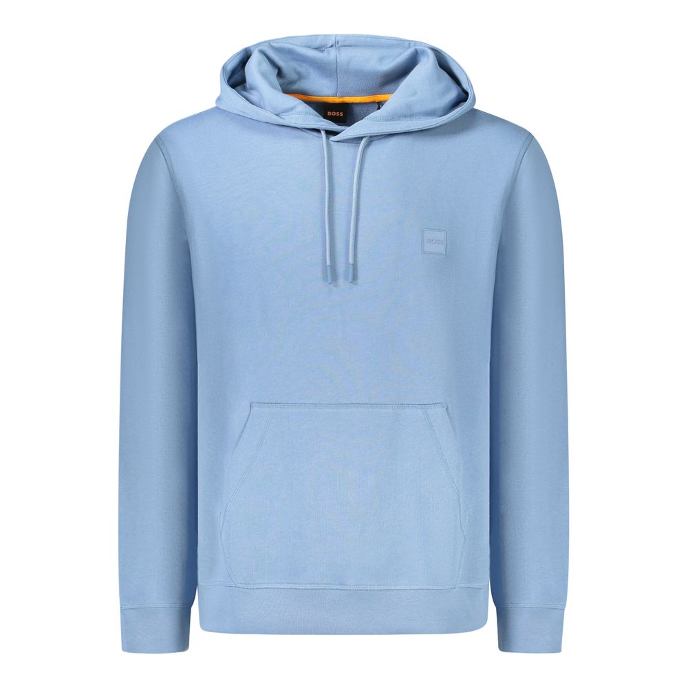 Light Blue Cotton Men Sweater