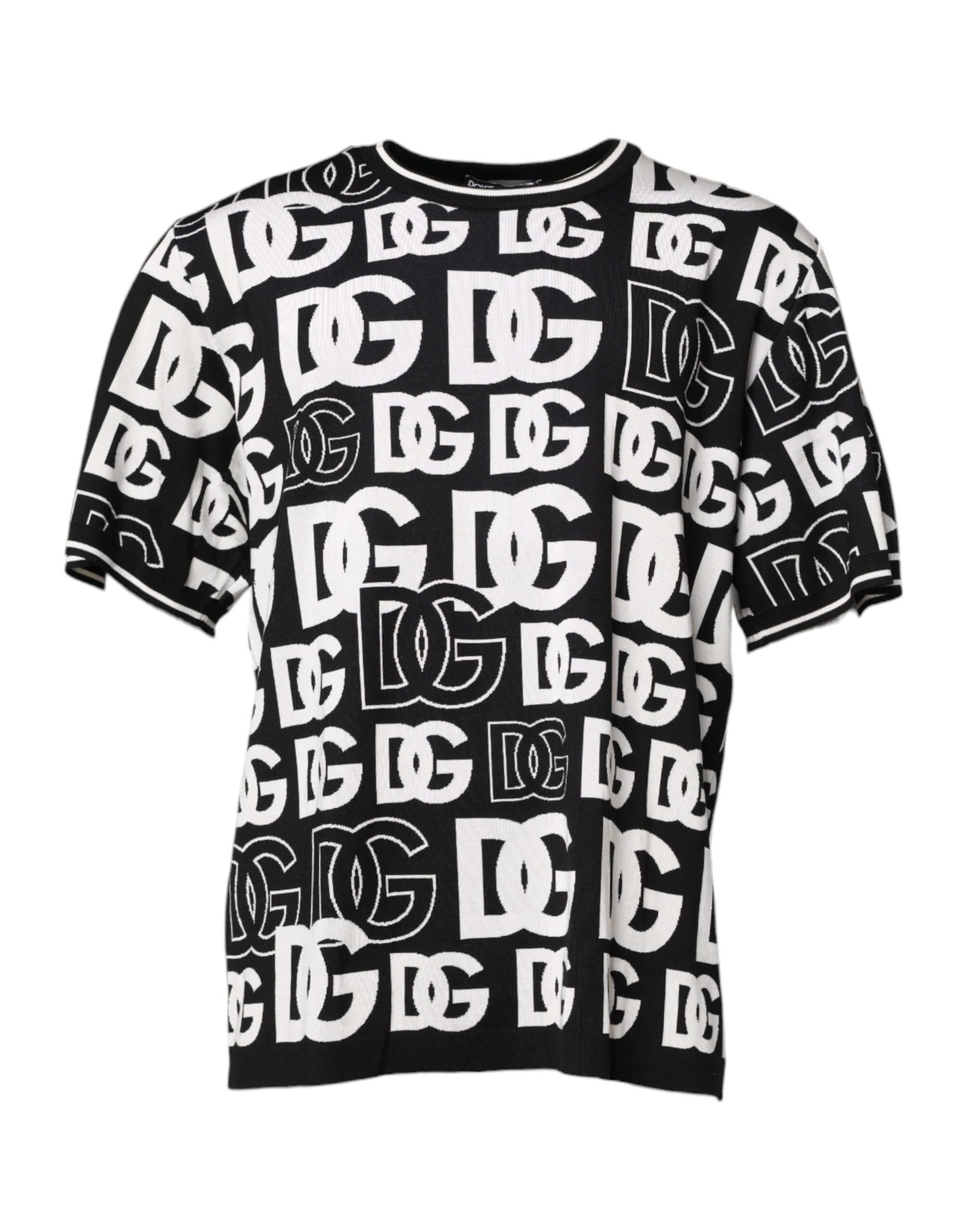 【DOLCE＆GABBANA】サテンDGパッチ付きインターロックTシャツ DOLCE＆GABBANA】サテンDGパッチ付きインターロックTシャツ