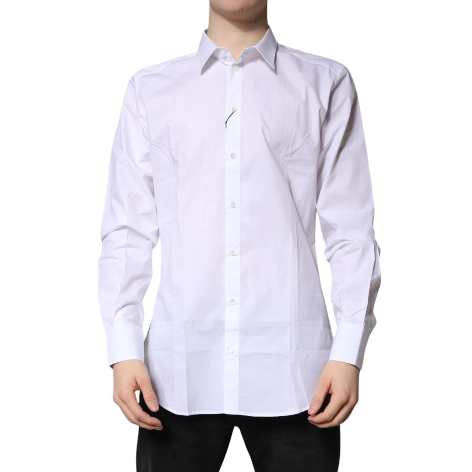 White Cotton GOLD Dress Formal Shirt