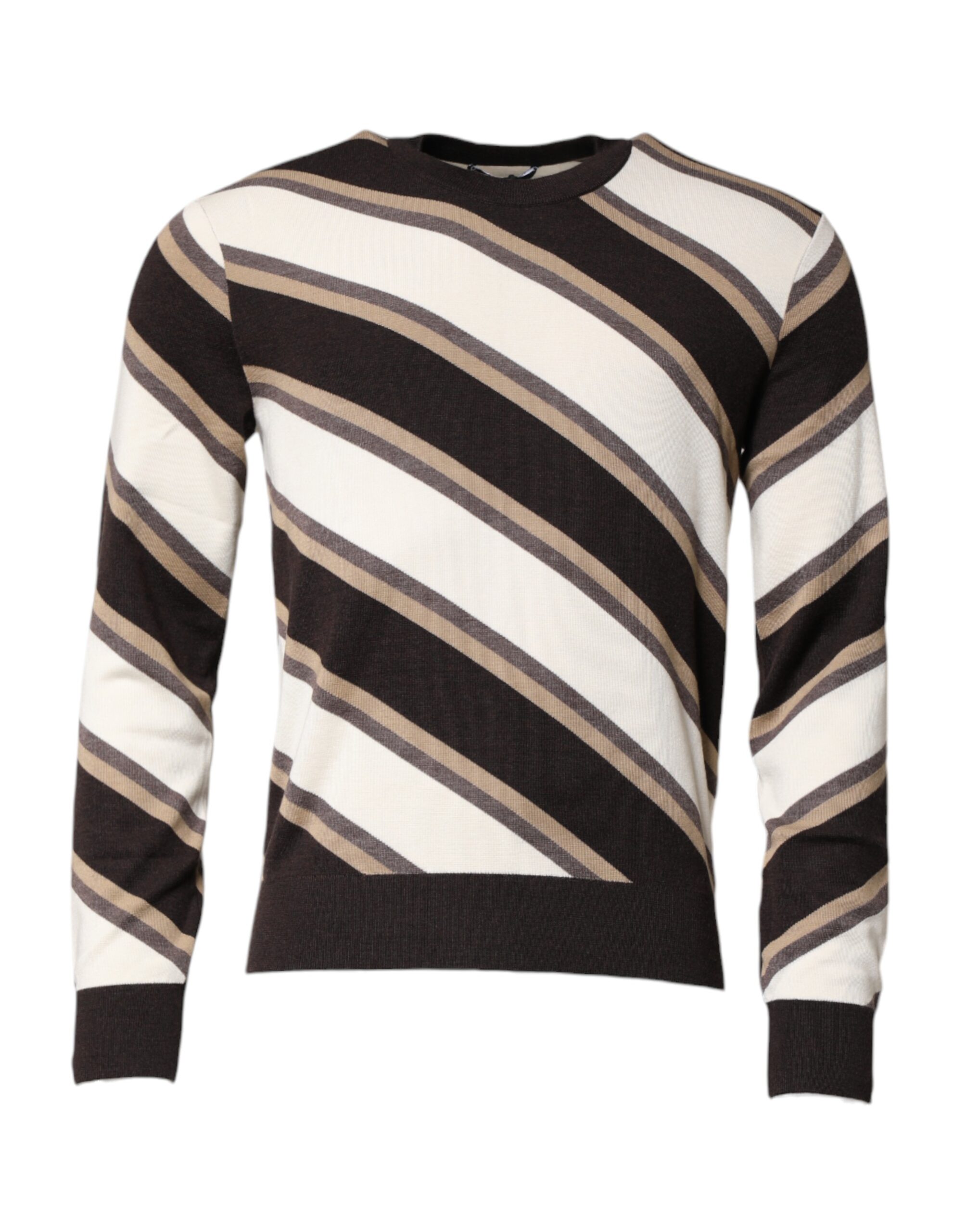 Multicolor Stripes Crew Neck Pullover Sweater