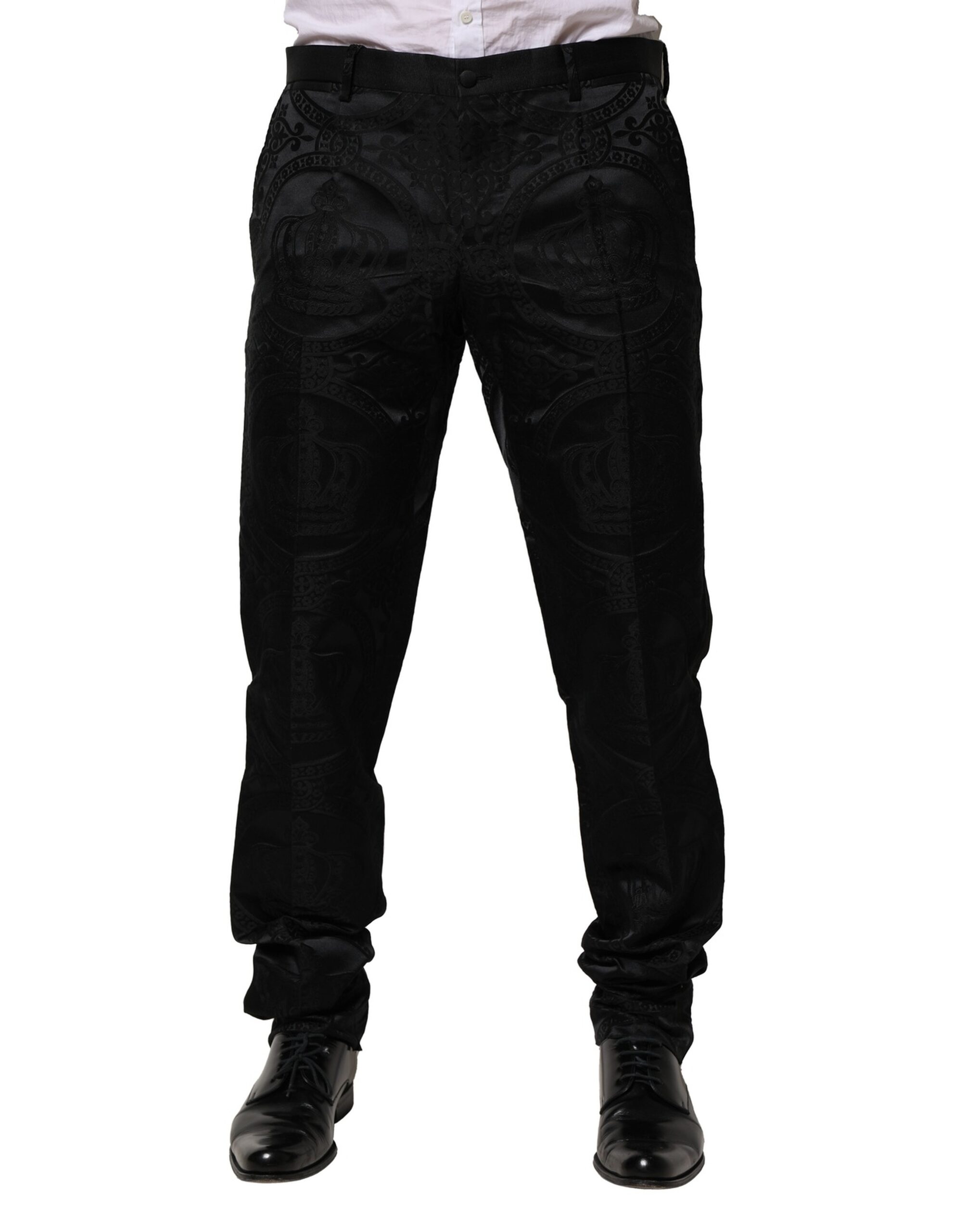 Black Cotton DG Crown Dress Pants