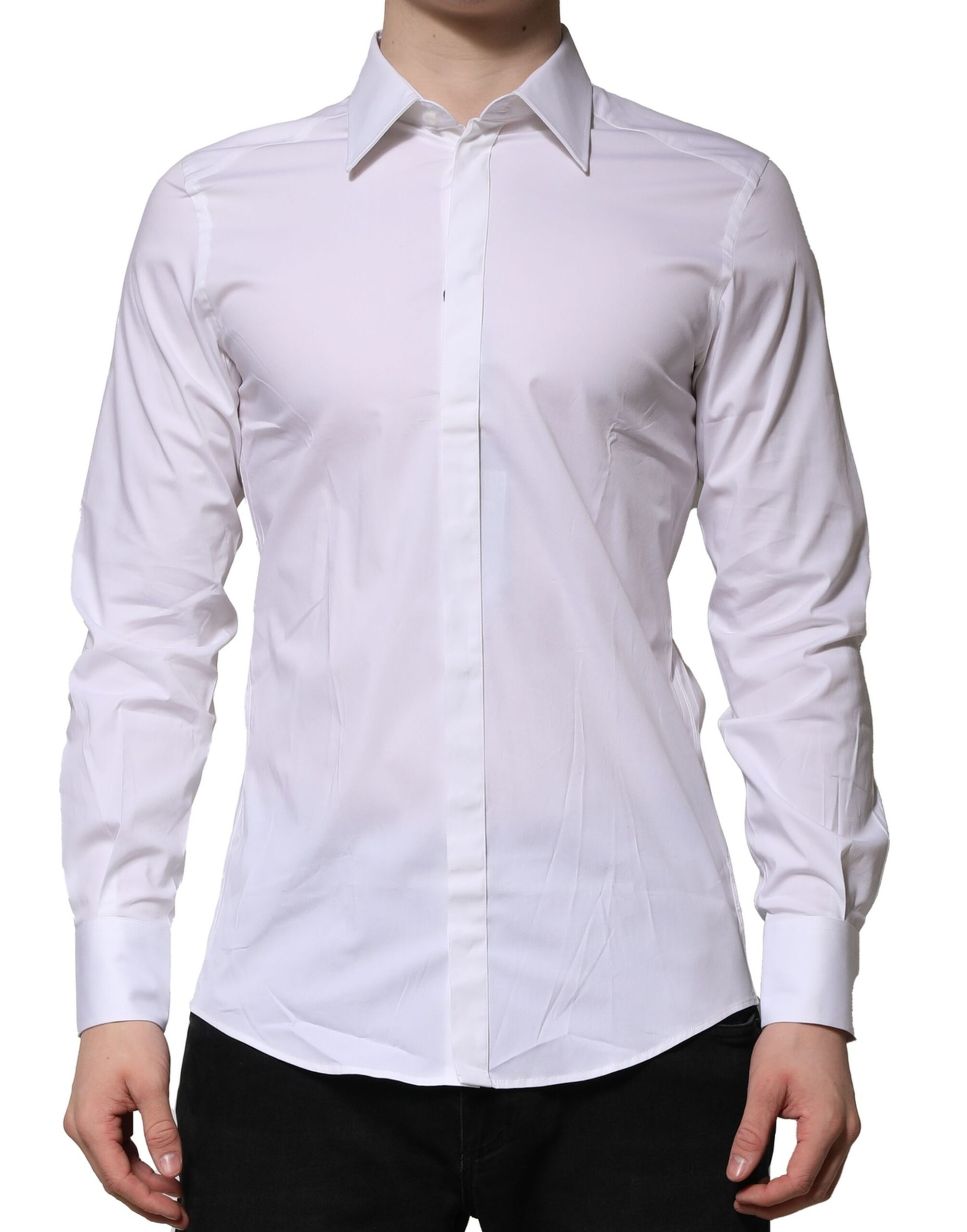 White MARTINI Long Sleeves Dress Formal Shirt