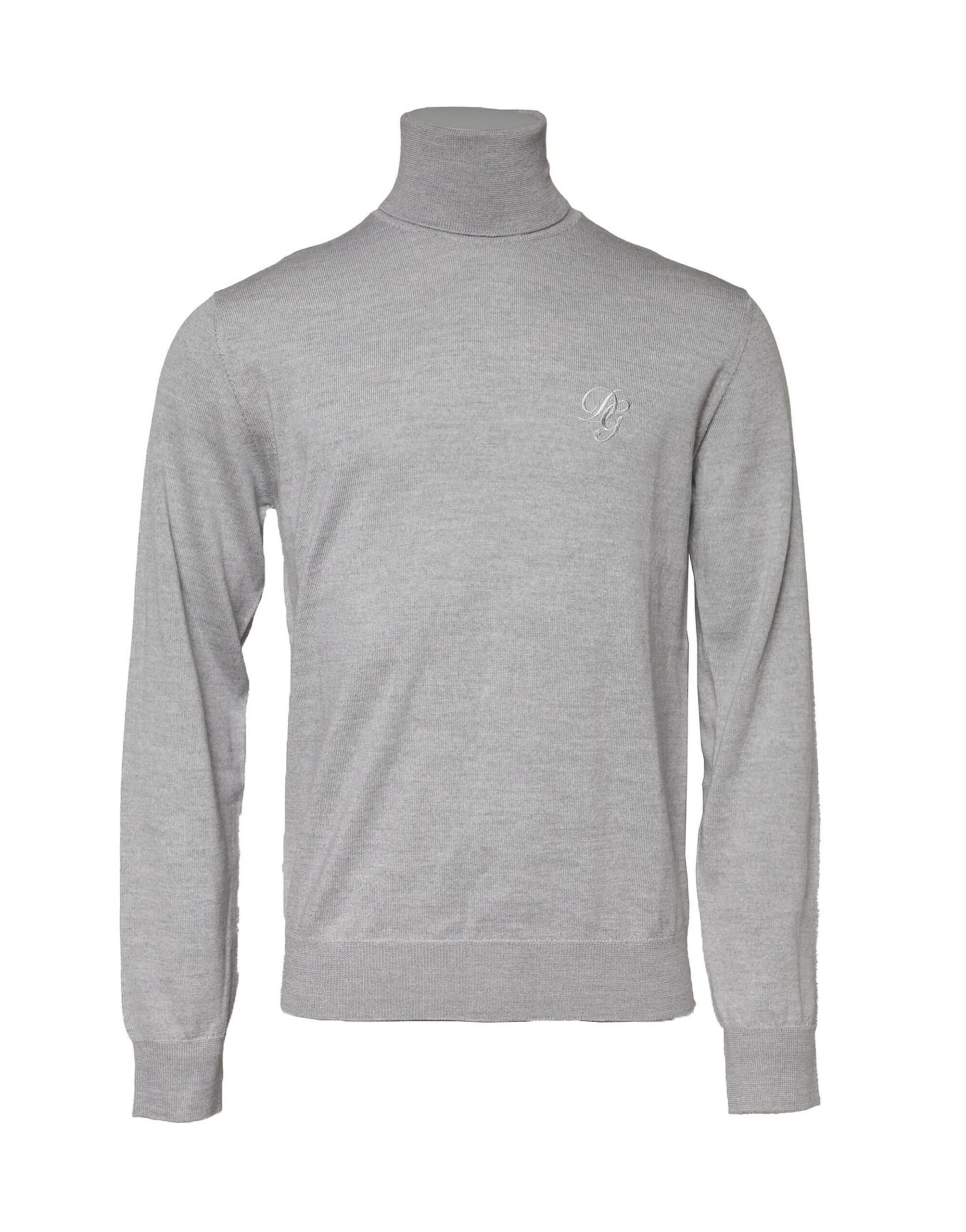 Gray Long Sleeve Turtleneck Pullover Sweater