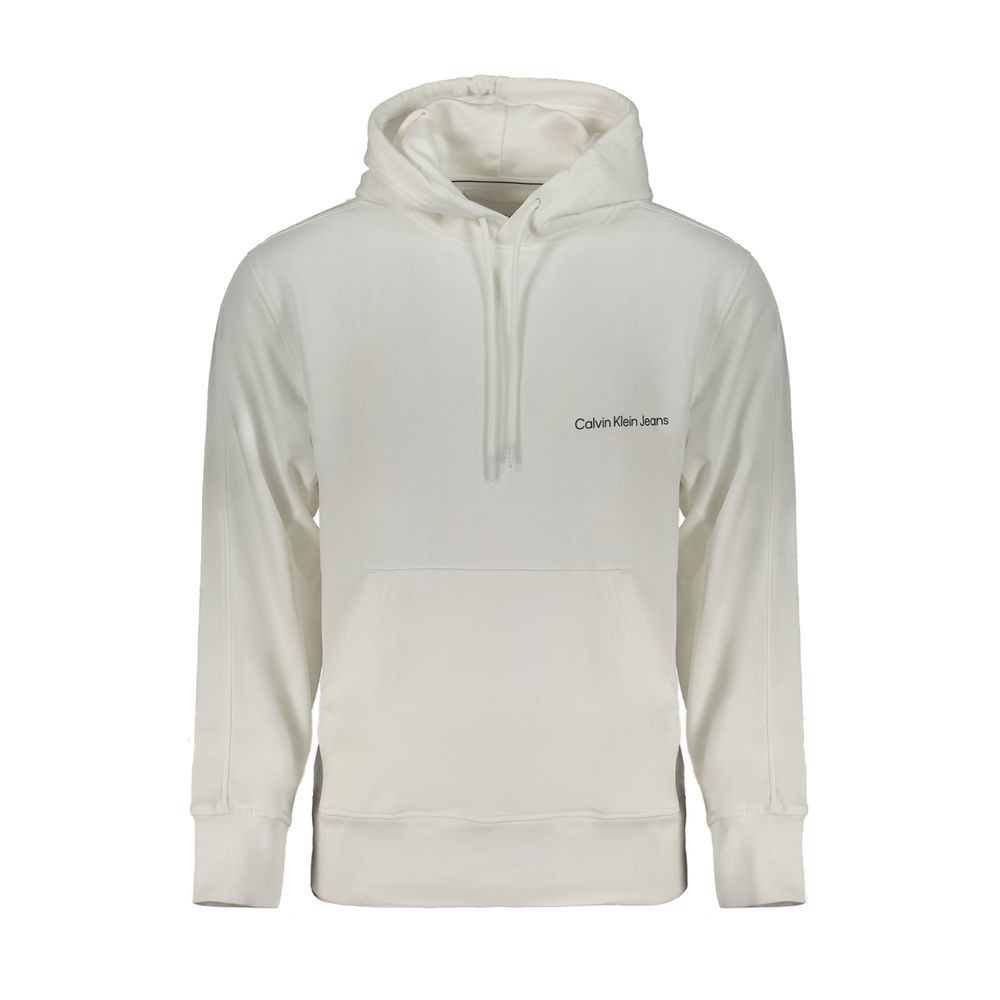 White Cotton Men's Hooded Sweatshirt