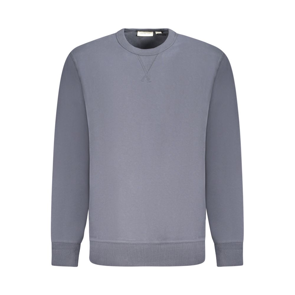 Blue Cotton Men Sweater