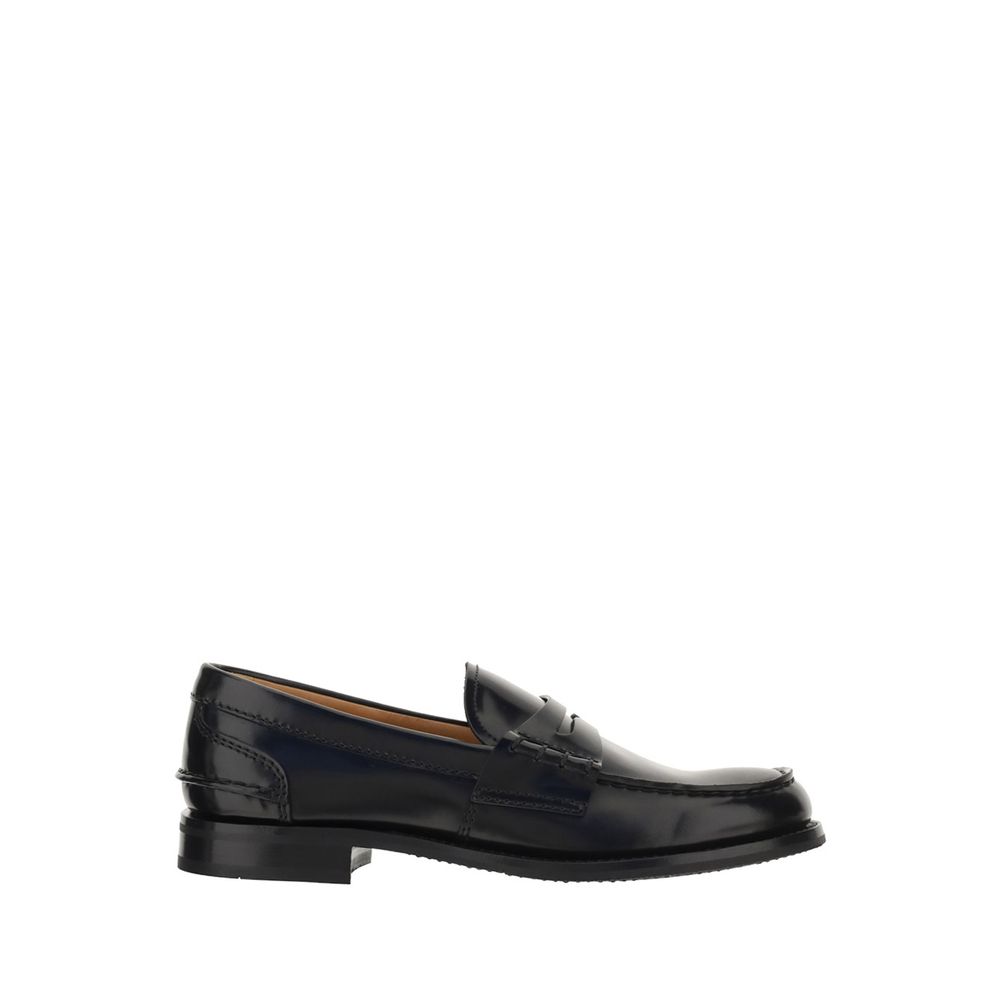 Black Calf Leather Bos Taurus Slip-On Loafers