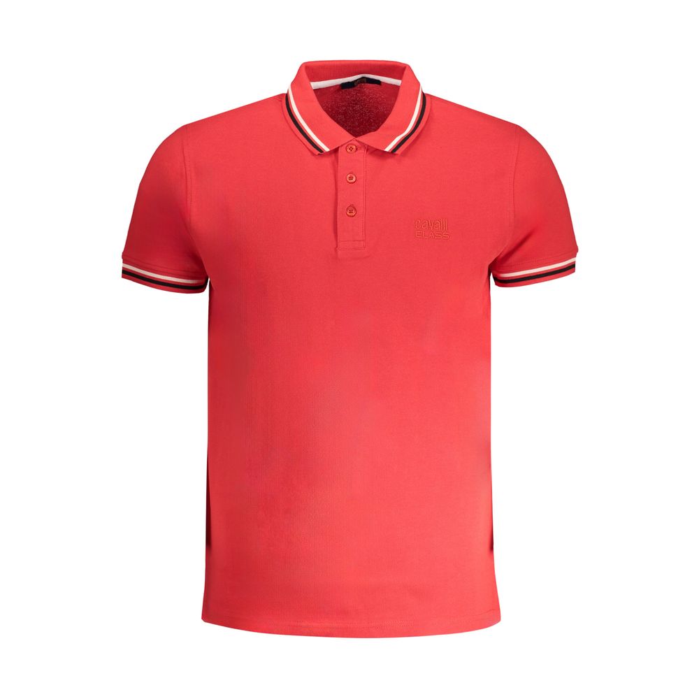 Red Cotton Men Polo Shirt