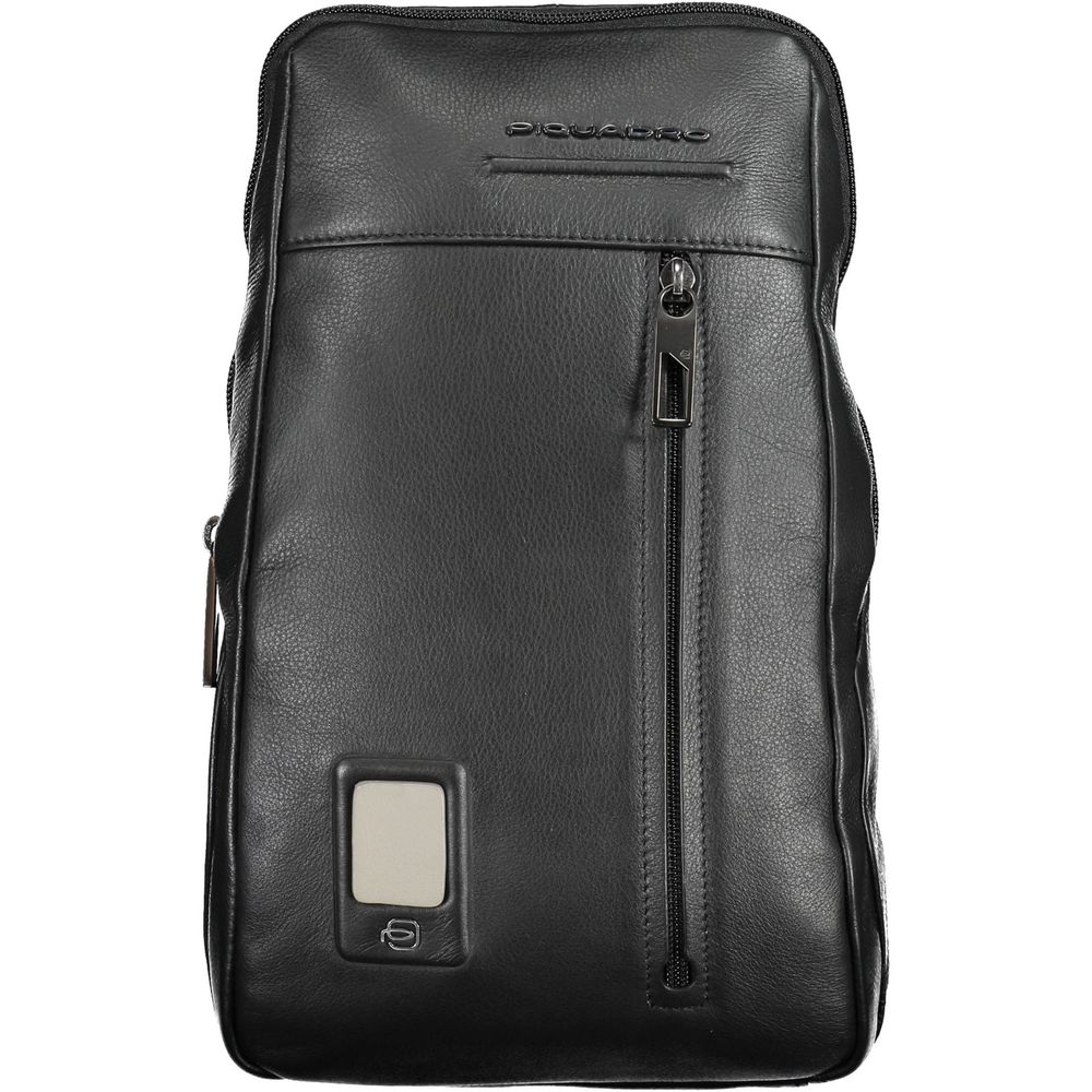 Piquadro Black Leather Men Shoulder Men's Bag