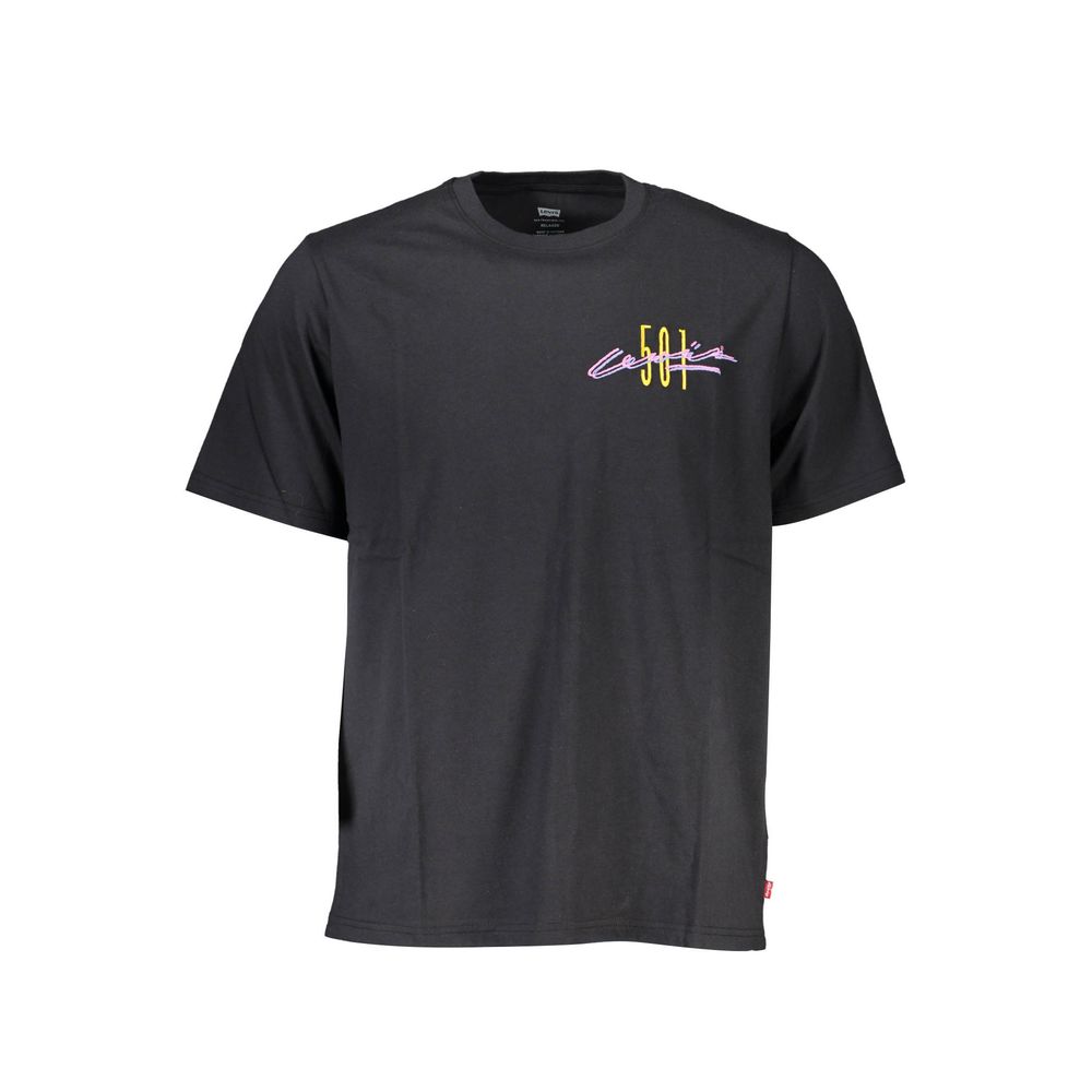 Black Cotton Men T-Shirt