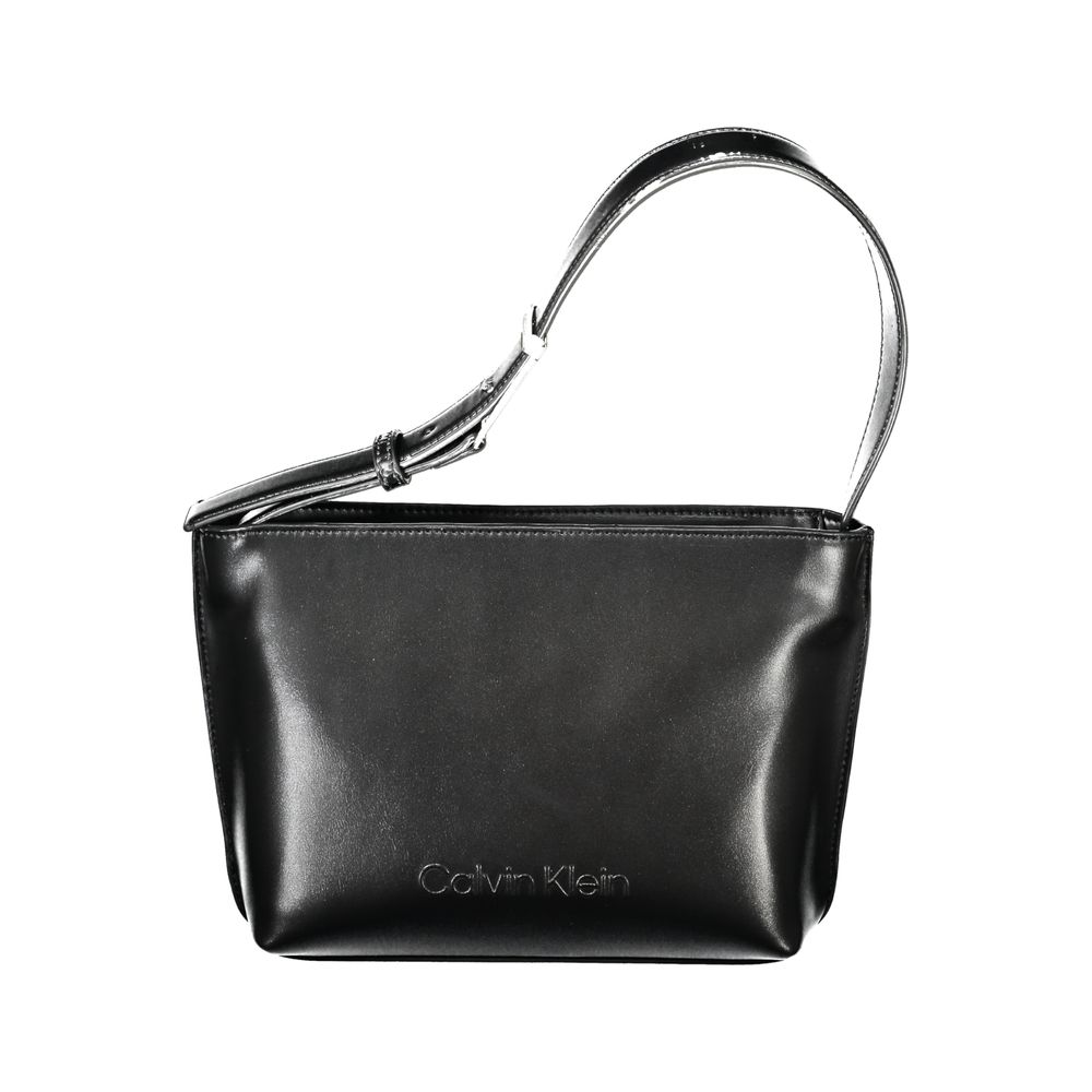 Black Polyester Woman Shoulder Bag
