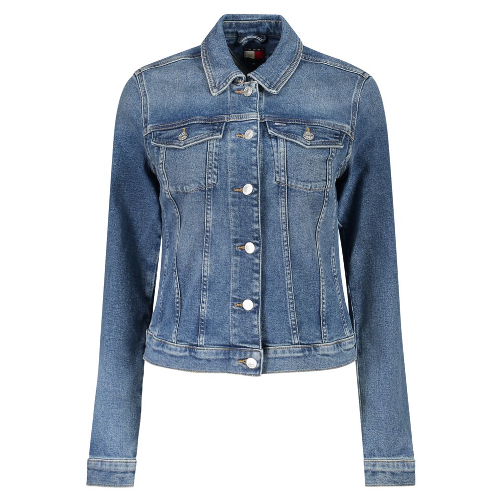 Blue Cotton Women Jacket