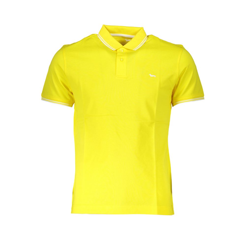Yellow Cotton Men Polo