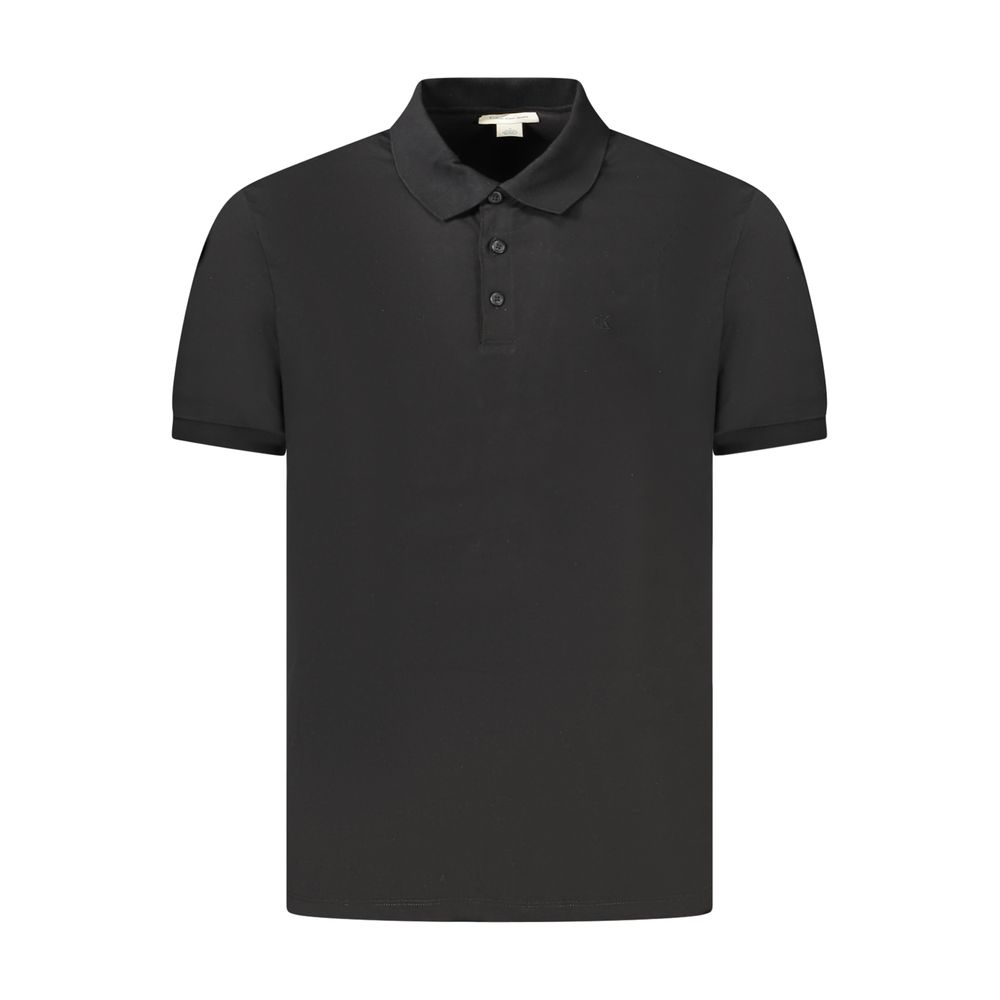 Black Cotton Men Polo