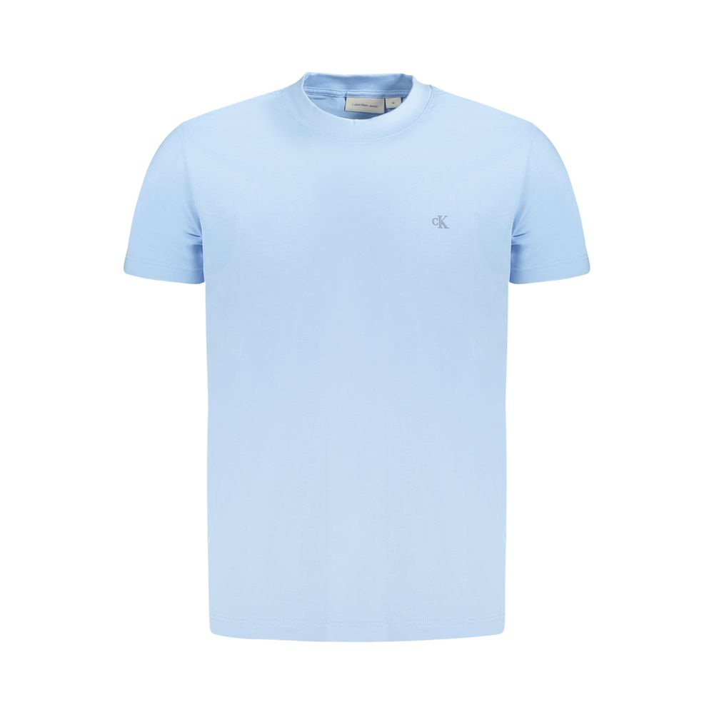 Light Blue Cotton Men T-Shirt