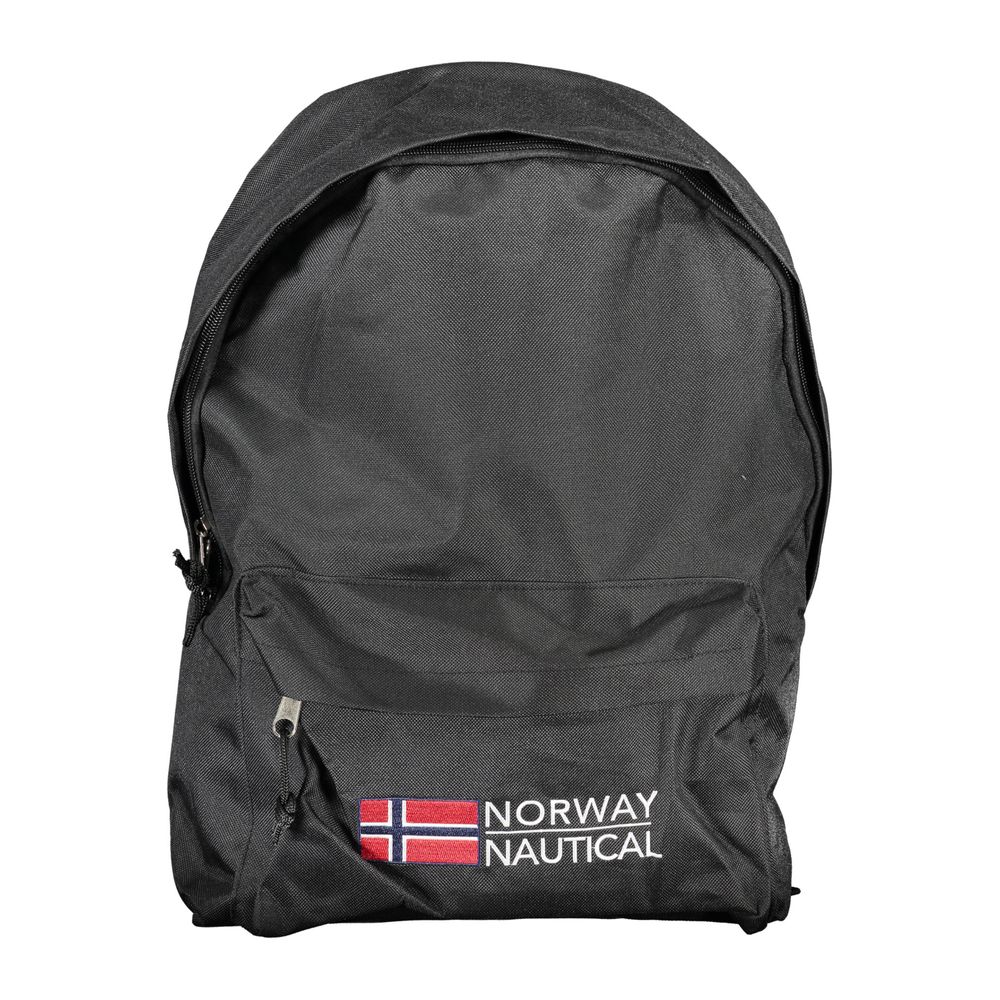 Black Polyester Men Backpack