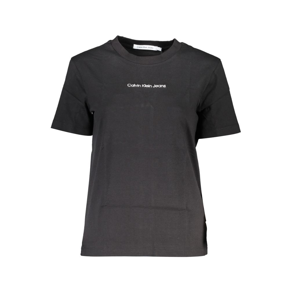 Black Cotton Women T-Shirt