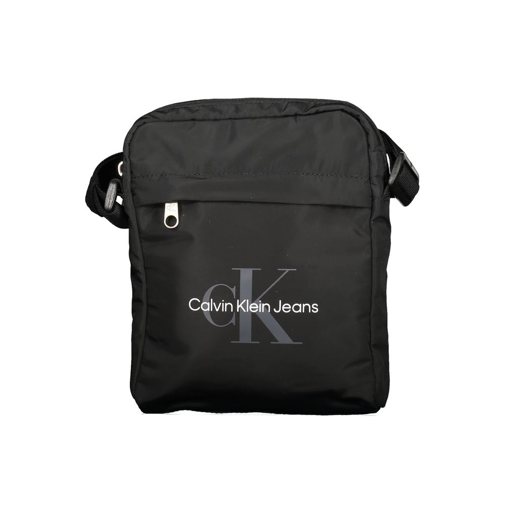 Black Polyester Men Shoulder Bag