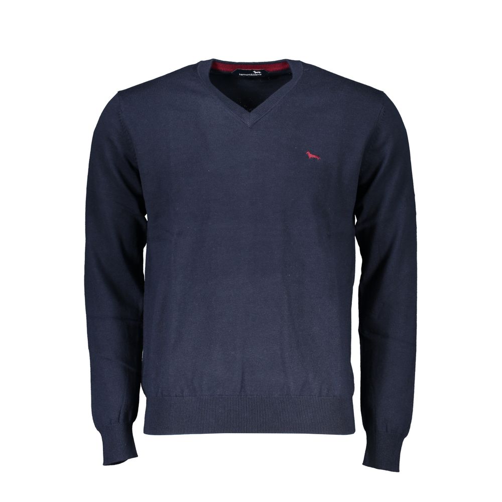 Blue Cotton Men Sweater