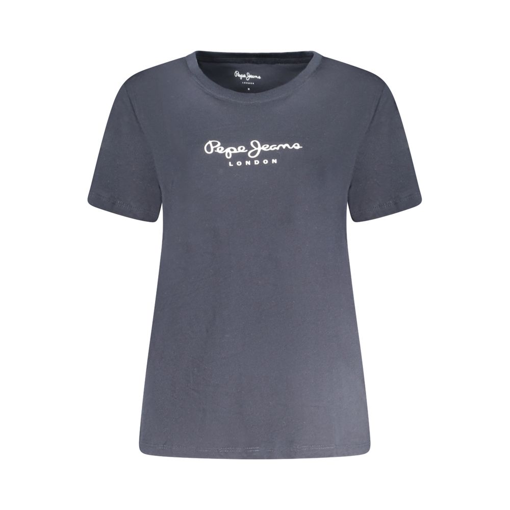 Blue Cotton Women T-Shirt