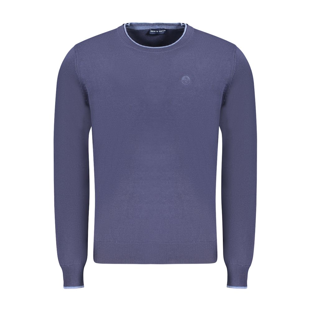 Blue Cotton Men Sweater
