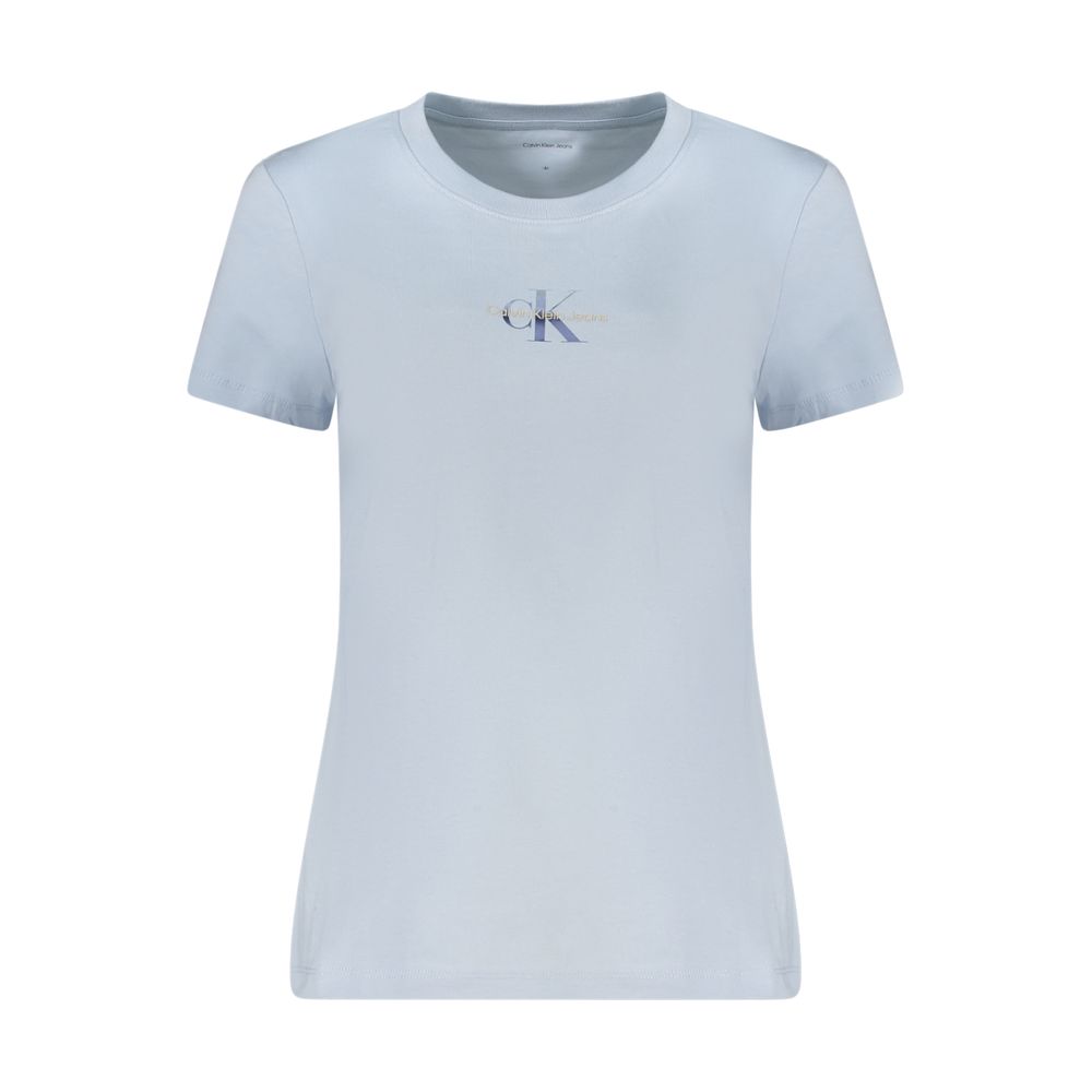 Light Blue Cotton Women T-Shirt