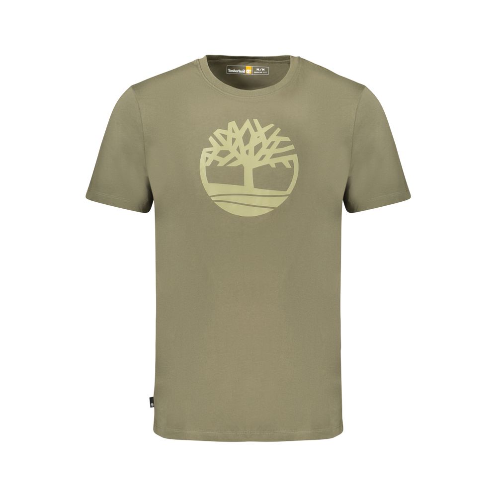 Green Cotton Men T-Shirt