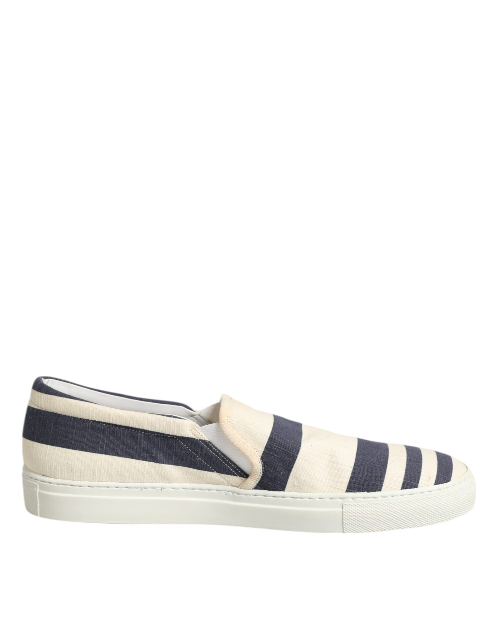 Jucca Blue White Striped Canvas Men Low Top Casual Men's Shoes (Pre-Owned)
