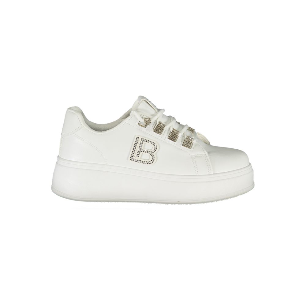 White Polyester Women Sneaker