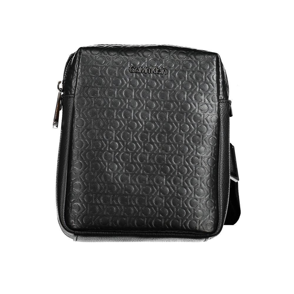Black Polyurethane Men Shoulder Bag