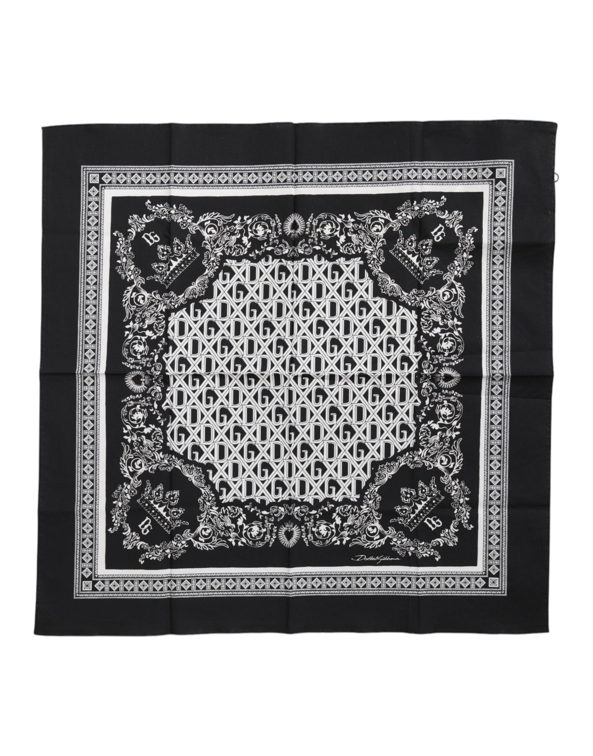 Black White Bandana Square Men Foulard Scarf