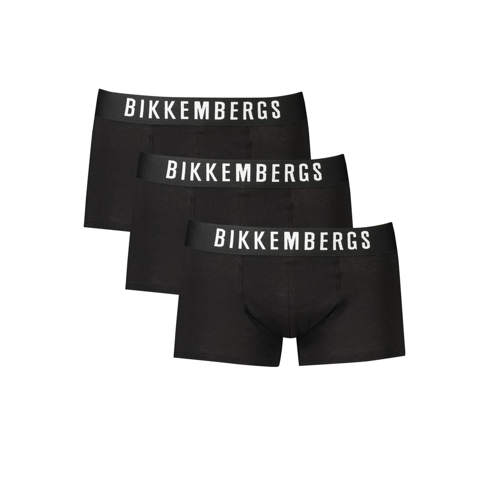 Black Polyester Men's Boxer Briefs