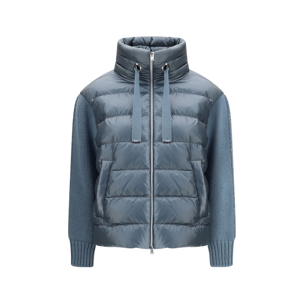 Down Jacket with wool sleeves