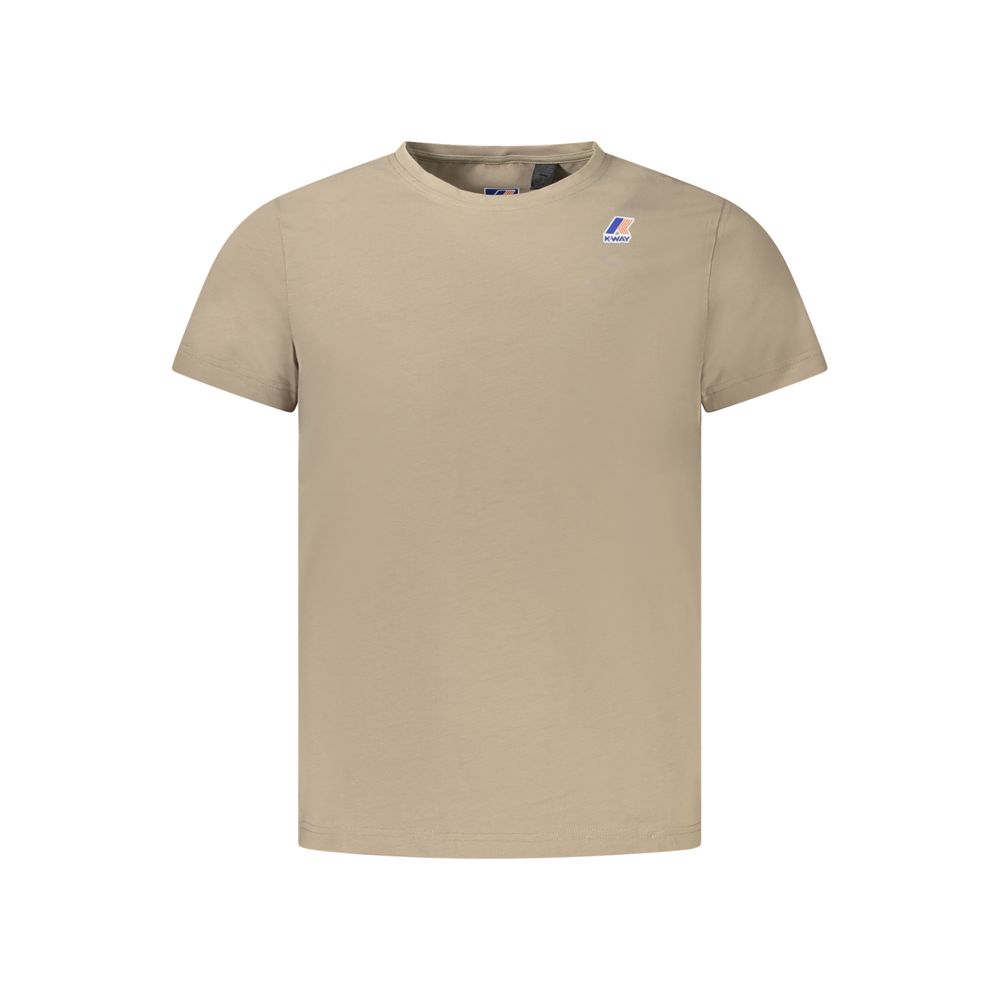 Beige Cotton Men T-Shirt