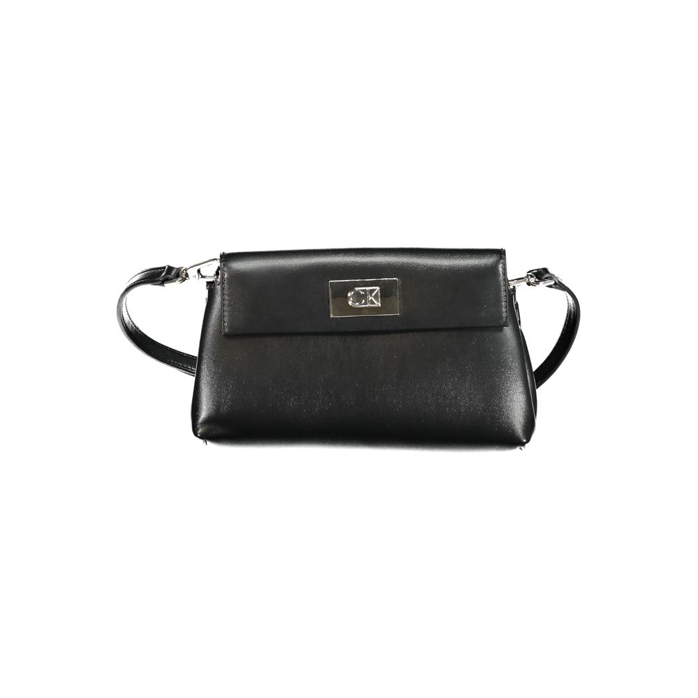 Black Polyester Women Handbag