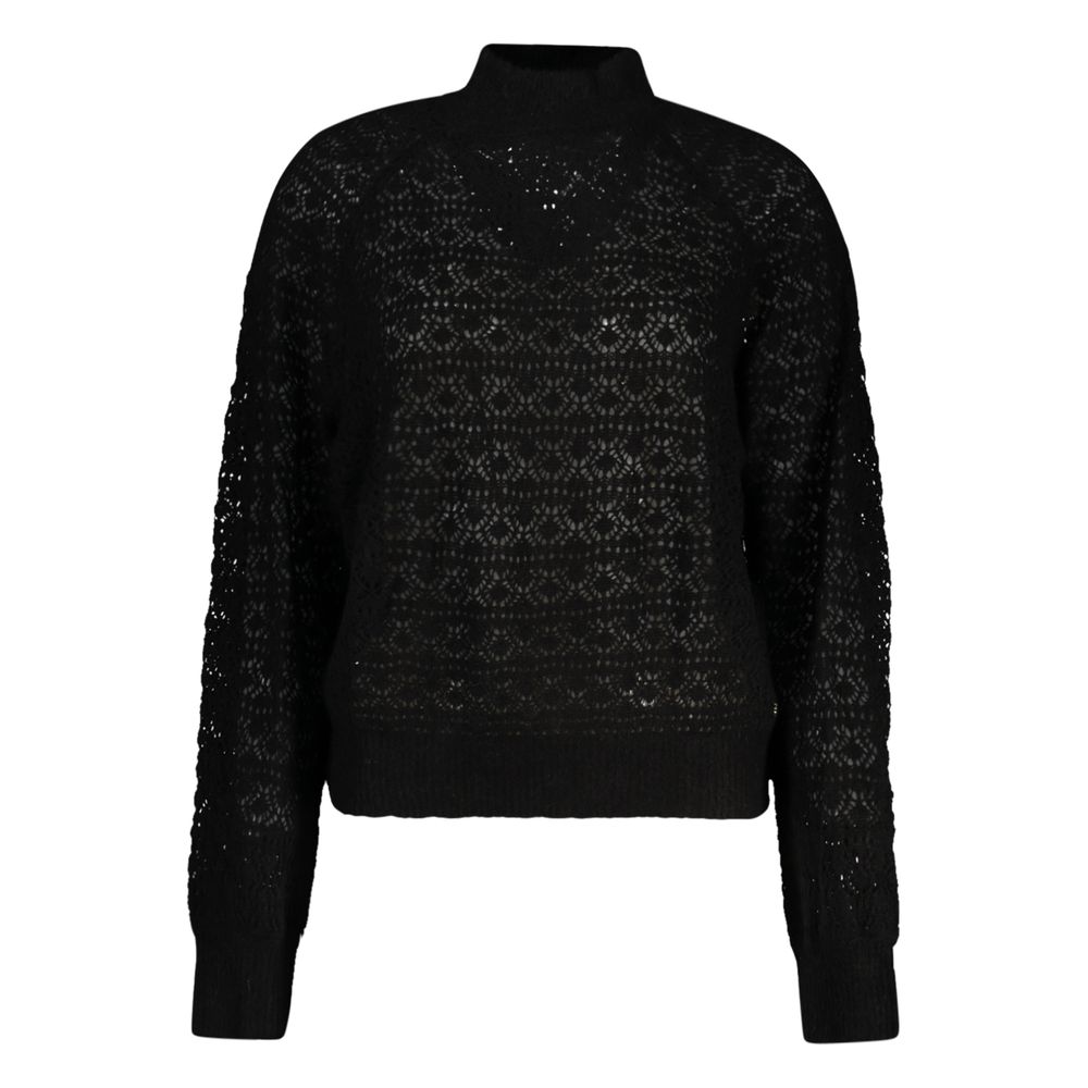 Black Alpaca Leather Sweater