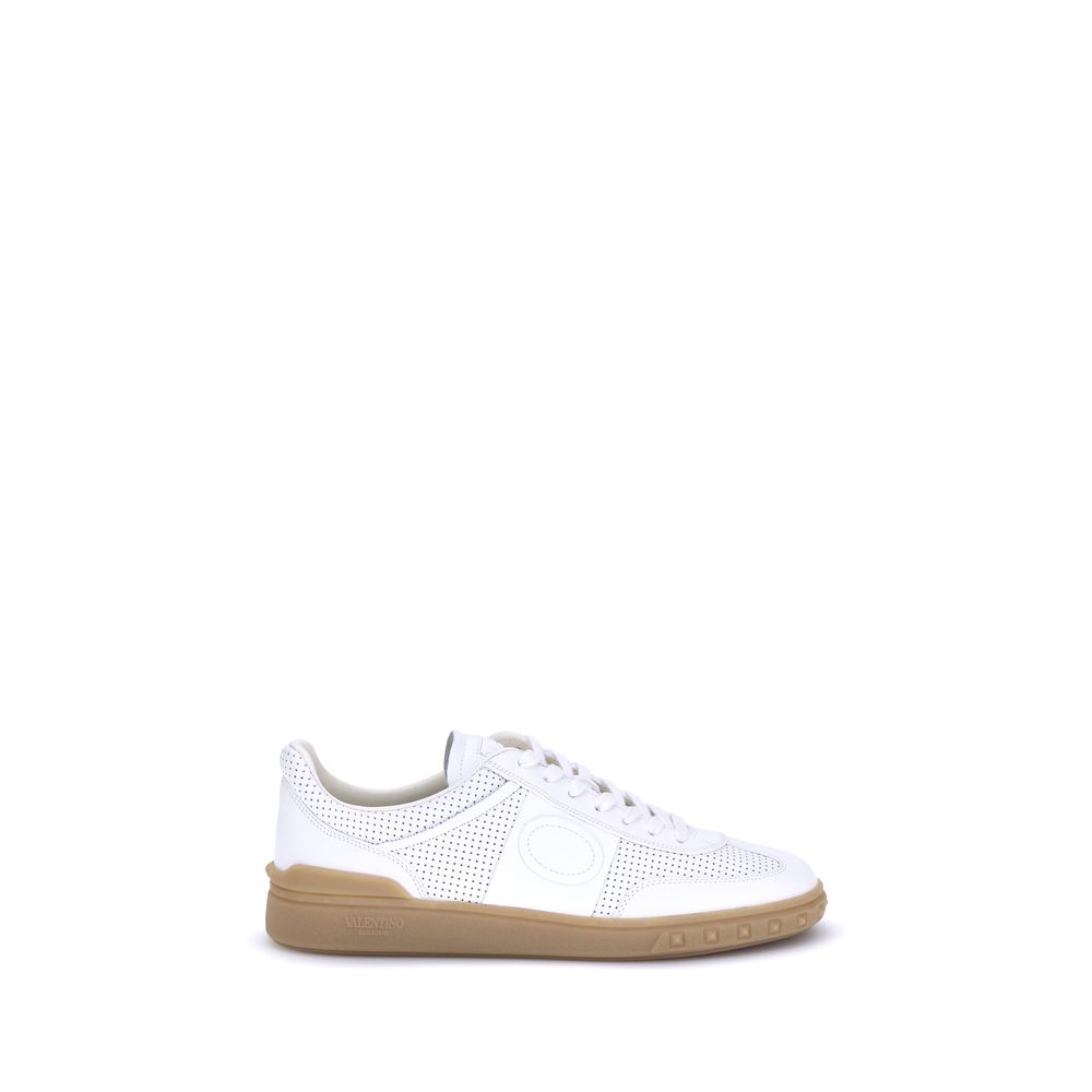 White Calf Leather Bos Taurus Low Top Sneakers