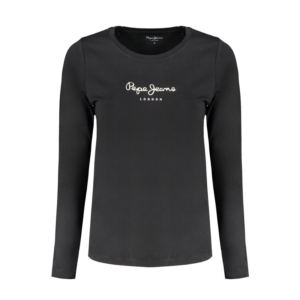 Black Cotton Women T-Shirt