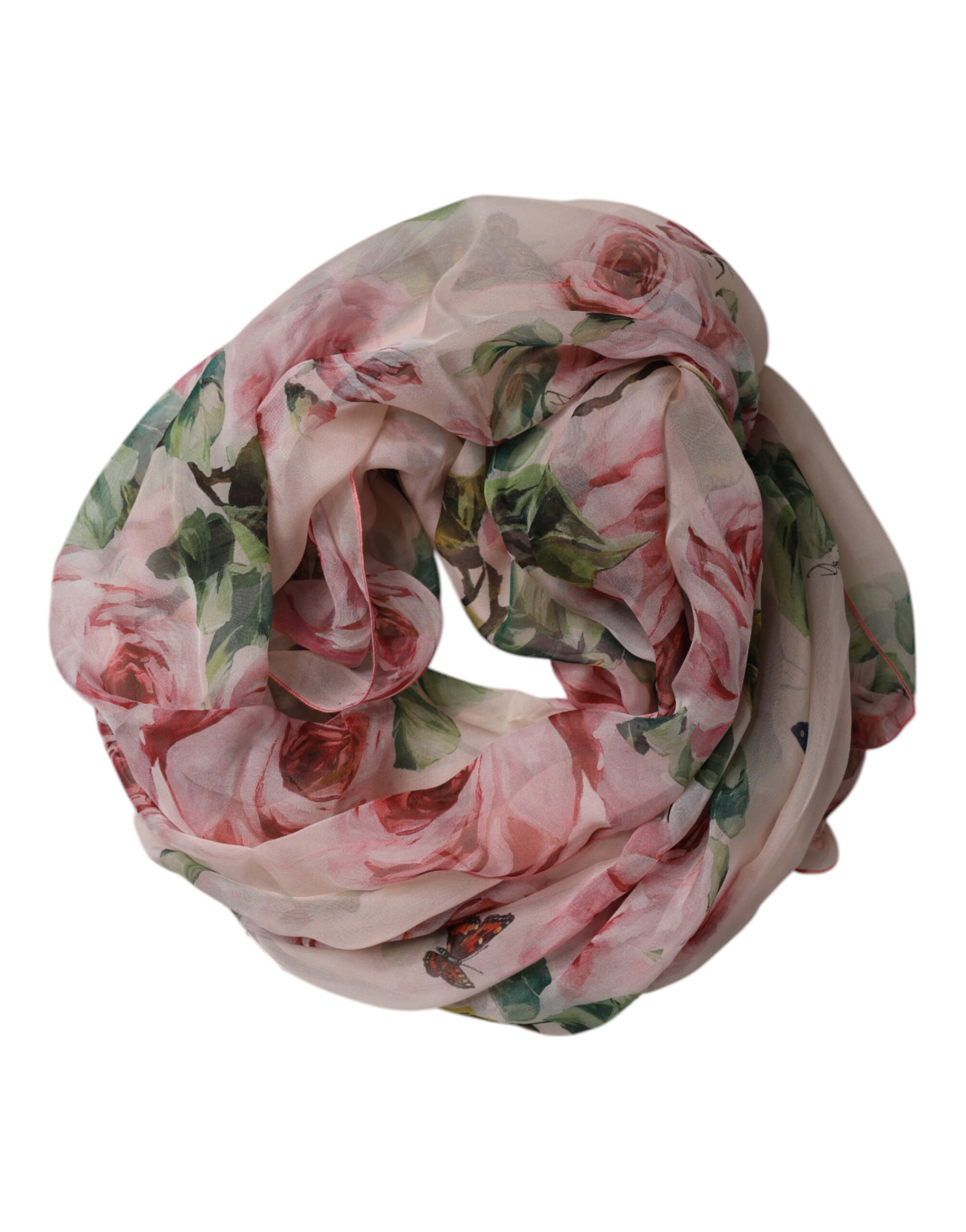 Pink Floral Print Neck Warmer Wrap Scarf